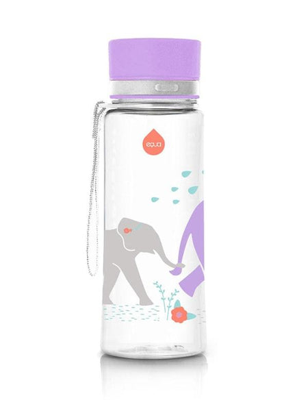 Elephant Botella de agua de plástico sin BPA en color violeta de EQUA -  EQUA - Botellas de agua sostenibles